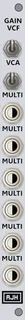 AJH Synth MiniMod Gain Switch Multi — 2 HP