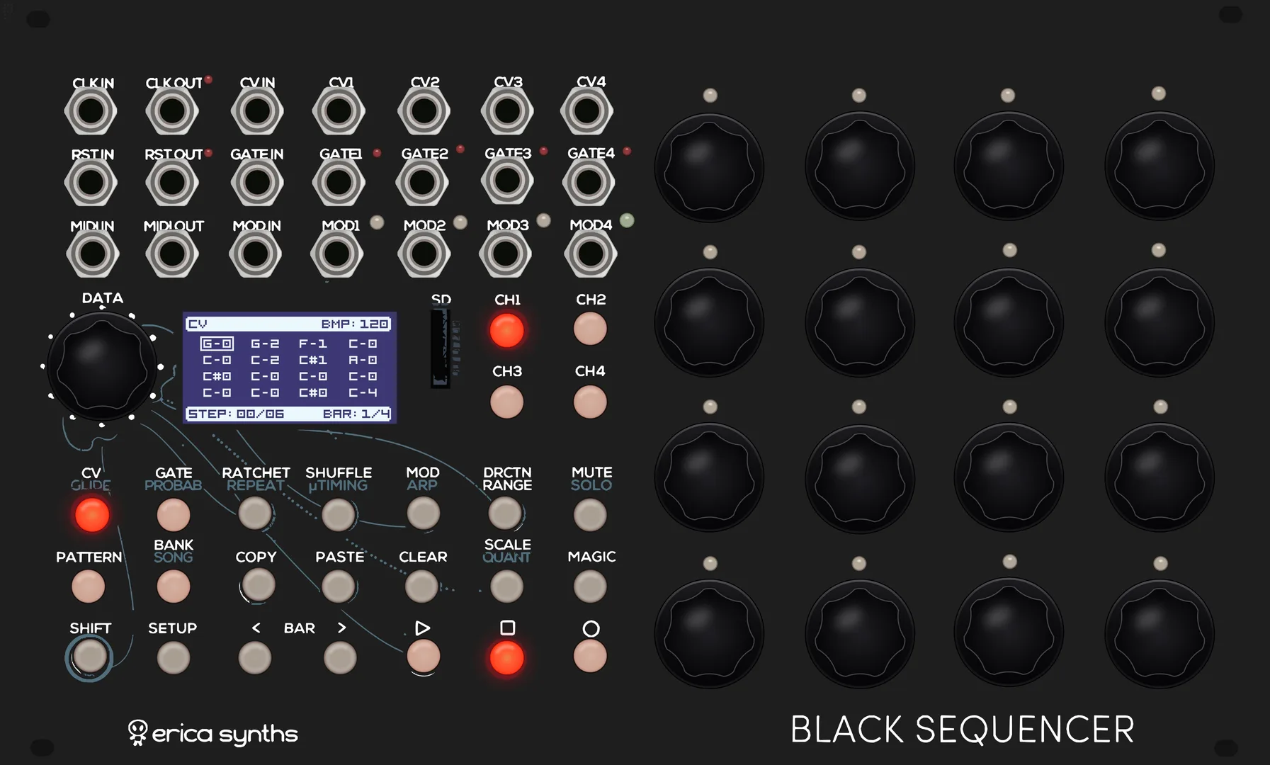 Erica Synths Black Sequencer — 42 HP