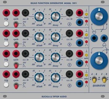 Tiptop Audio Quad Function Generator Model 281t — 28 HP