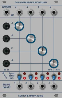 Tiptop Buchla Quad Lopass Gate Model 292t — 16 HP